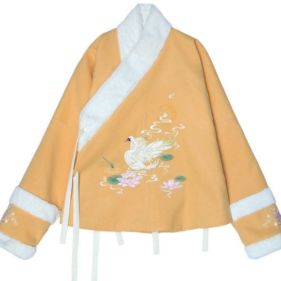 Swan Lake Embroidered Cardigan | Winter Blouse - Picture 3 of 7